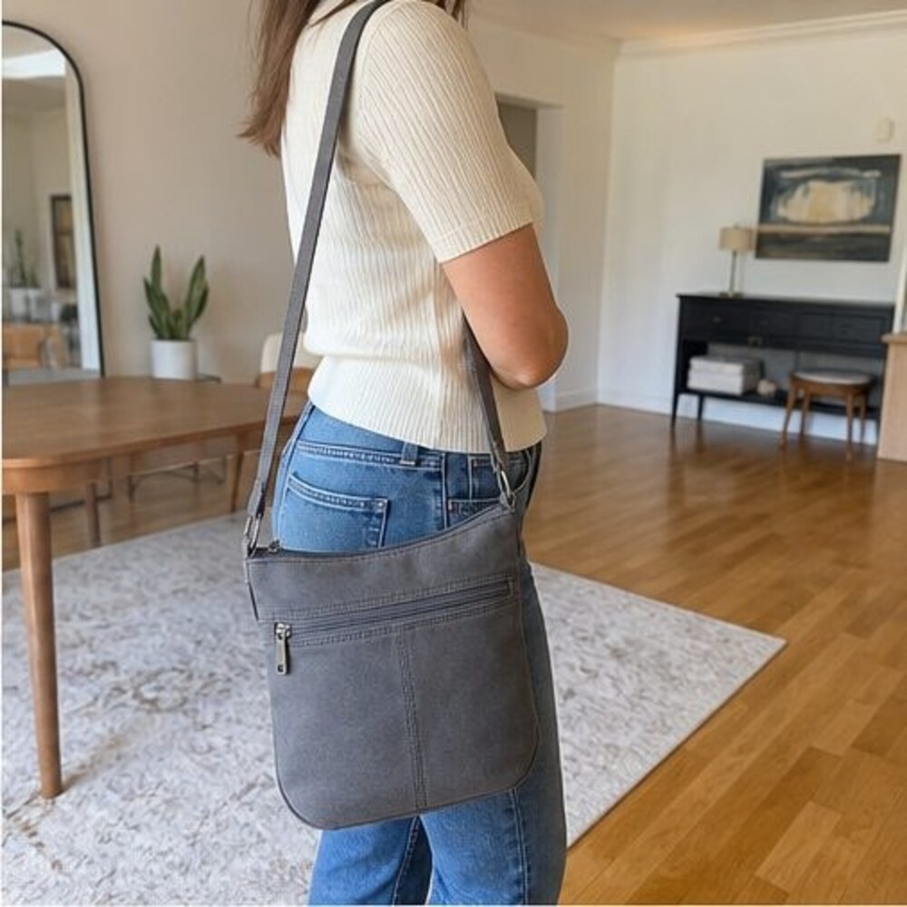 Gray Canvas Crossbody Bag - Picture 3 of 6